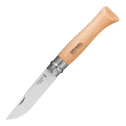 Нож Opinel №9 (нержавеющая сталь Sandvik 12C27, рукоять бук)(блистер) фото 1