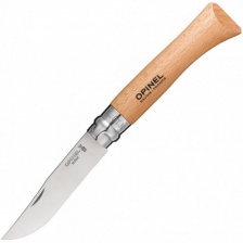 Нож Opinel №10 (нержавеющая сталь Sandvik 12C27, рукоять бук)(блистер)