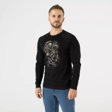 Футболка Helikon "Fight to the grave" T-shirt Long Sleeve (Black)