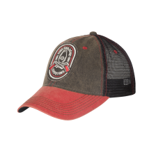 Бейсболка Helikon Shooting Time Trucker Cap - Dirty Washed Cotton (Black/Red)