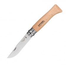 Нож Opinel №8 (нержавеющая сталь Sandvik 12C27, рукоять бук)(блистер)