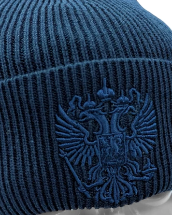Шапка "Герб Российской Федерации" (синий) фото 3