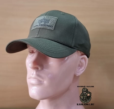 Бейсболка Alpha Industries Logo (олива) фото 1