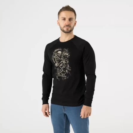 Футболка Helikon "Fight to the grave" T-shirt Long Sleeve (Black) фото 1