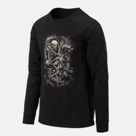 Футболка Helikon "Fight to the grave" T-shirt Long Sleeve (Black) фото 3