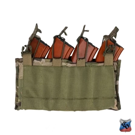 Модуль для 4-х магазинов АК (Модуль АКМ 4 molle без клапана) фото 7