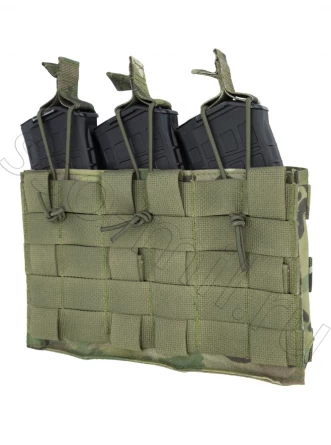 Подсумок для 3-х магазинов АК без клапана (АКМ 3 molle) фото 3