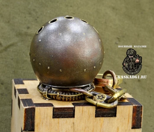 Брелок "Шлем летный ЗШ-7АП" (латунь) фото 5