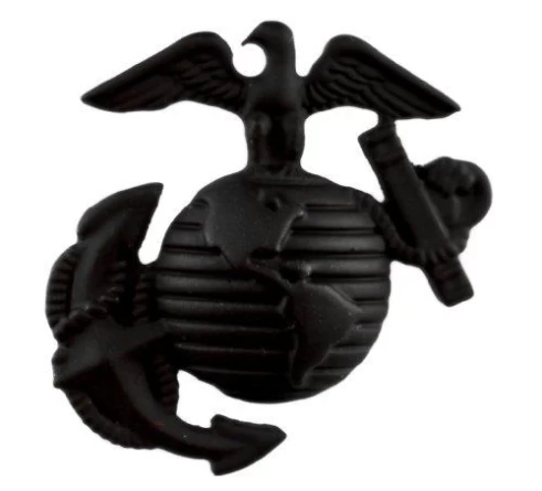 Эмблема USMC на головной убор (черный) фото 1
