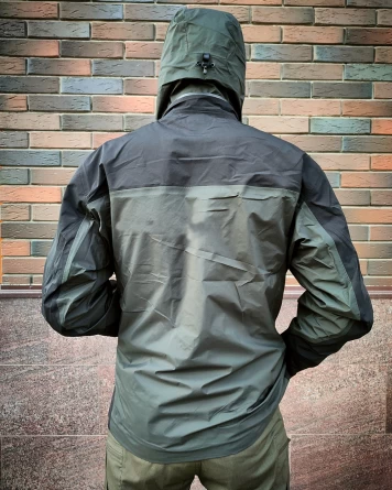 Куртка мембранная (черный/серый) фото 2
