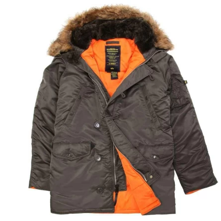 Куртка Alpha N-3B Slim Fit (Replica Grey/Orange) фото 2