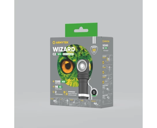 Фонарь Armytek Wizard C2 WG Magnet USB белый/зеленый диод (TIR)(1100 люмен) фото 6