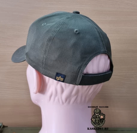 Бейсболка Alpha Industries Logo (олива) фото 2