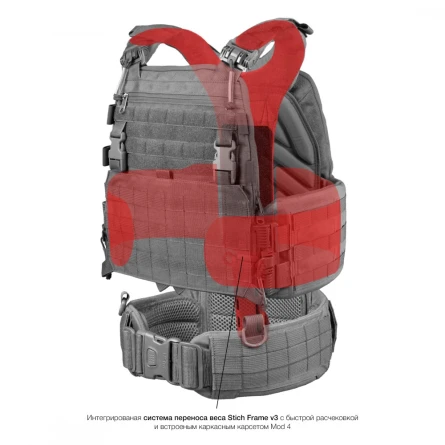 Плитоносец Stich Defense mod.4 (бандаж 80см)+баллистика (550 м/с)(Дым) фото 2