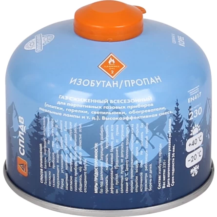 Баллон газовый резьбовой (смесь пропана/изобутана)(230 гр) фото 3