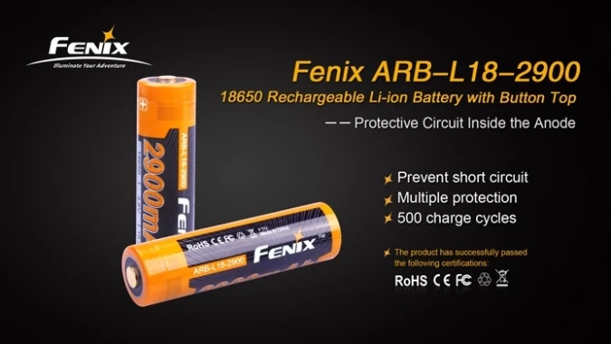 Аккумулятор Li-ion Fenix ARB-L18 18650 (2900 mAh) фото 1
