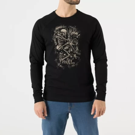 Футболка Helikon "Fight to the grave" T-shirt Long Sleeve (Black) фото 2